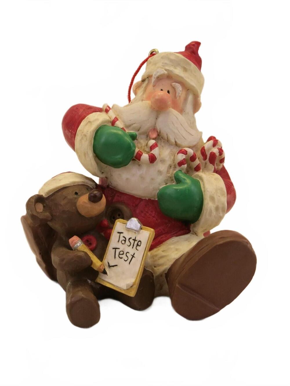 Vintage Midwest Of Cannon Falls Santa With Teddy Bear Ornament Boxed